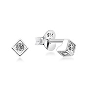 925 Sterling silver stud with cubic zircon.