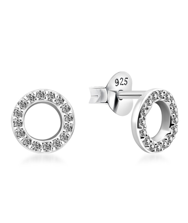 925 Sterling silver stud with cubic zircon.