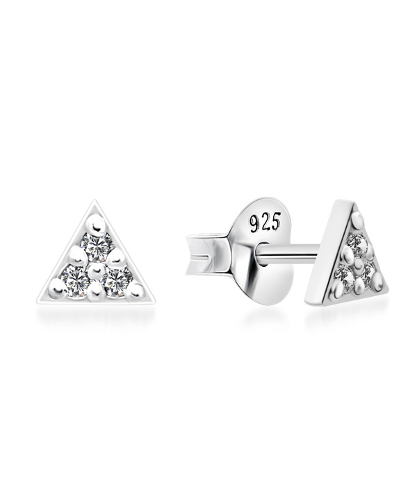 925 Sterling silver stud with cubic zircon.