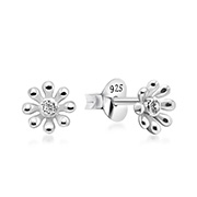 925 Sterling silver stud with cubic zircon.