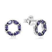 925 Sterling silver stud with cubic zircon.