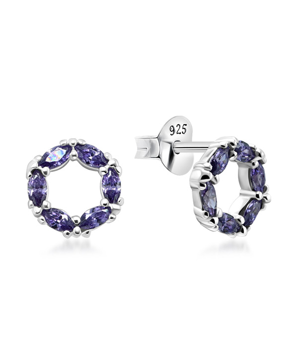 925 Sterling silver stud with cubic zircon.