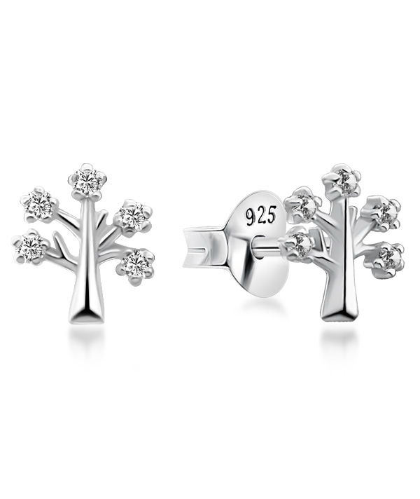 925 Sterling silver stud with cubic zircon.