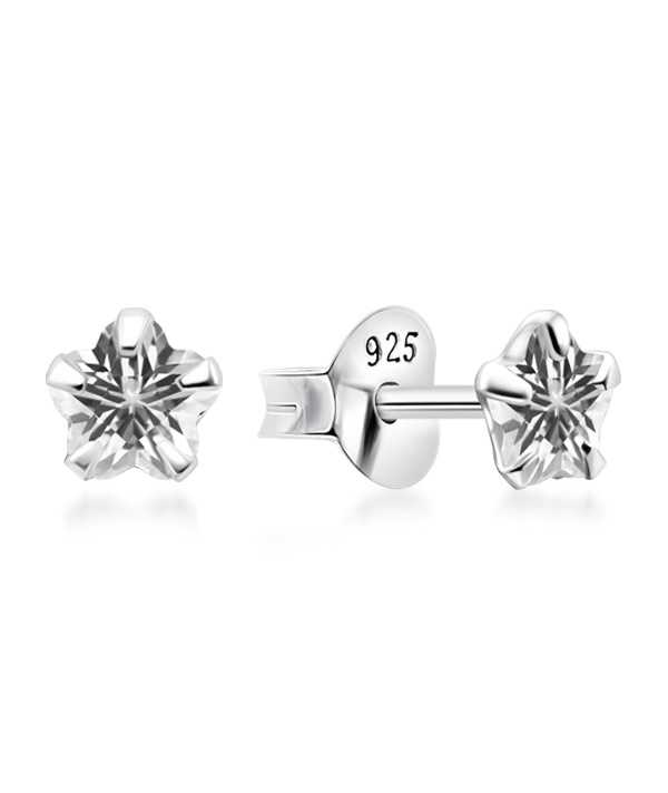 925 Sterling silver stud with cubic zircon.