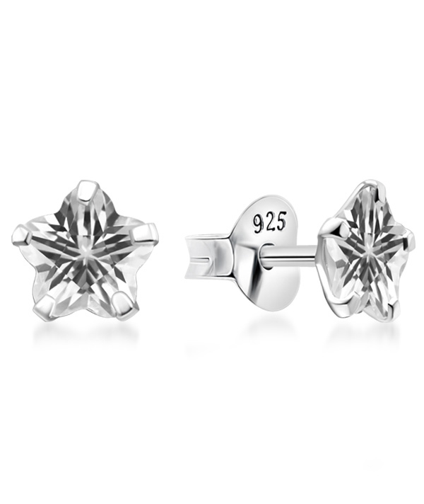 925 Sterling silver stud with cubic zircon.