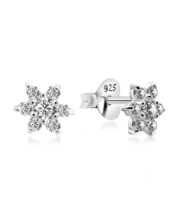 925 Sterling silver stud with cubic zircon.