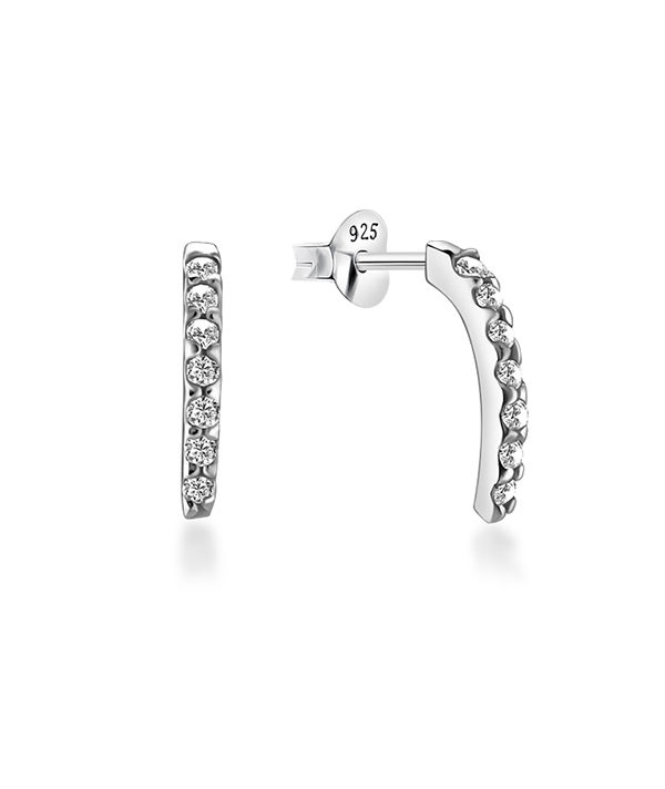925 Sterling silver stud with cubic zircon.