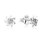 925 Sterling silver stud with cubic zircon.