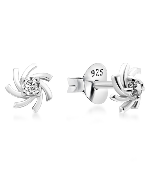 925 Sterling silver stud with cubic zircon.