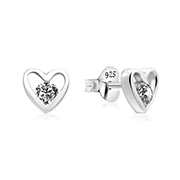 925 Sterling silver stud with cubic zircon.