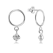 925 Sterling silver stud with cubic zircon.