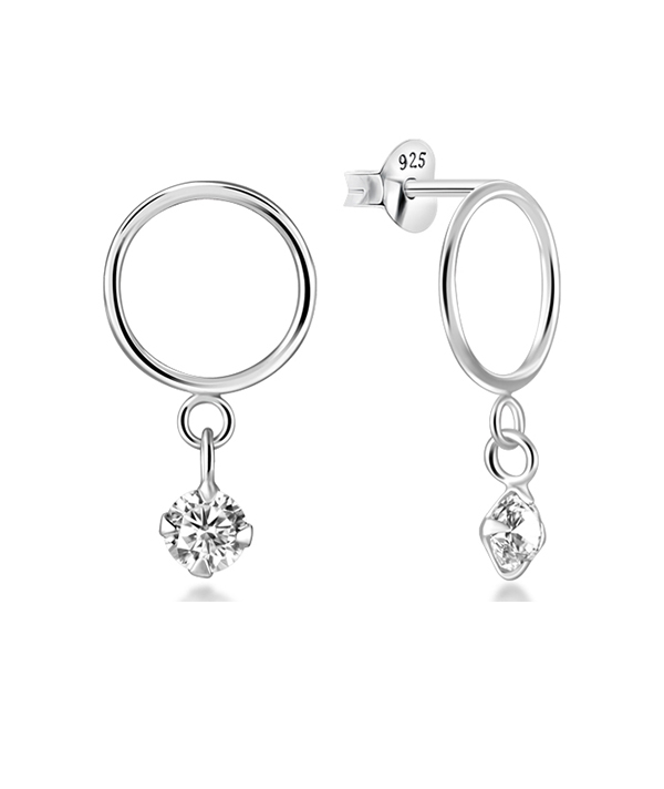 925 Sterling silver stud with cubic zircon.