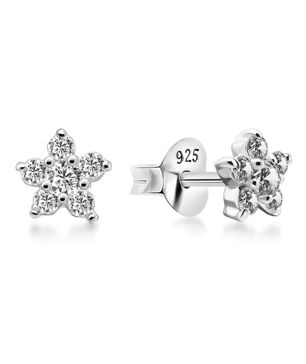925 Sterling silver stud with cubic zircon.