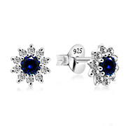 925 Sterling silver stud with cubic zircon.