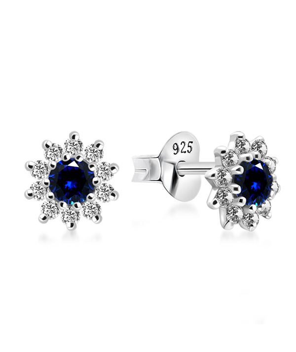 925 Sterling silver stud with cubic zircon.