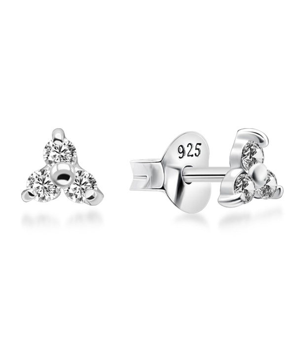 925 Sterling silver stud with cubic zircon.