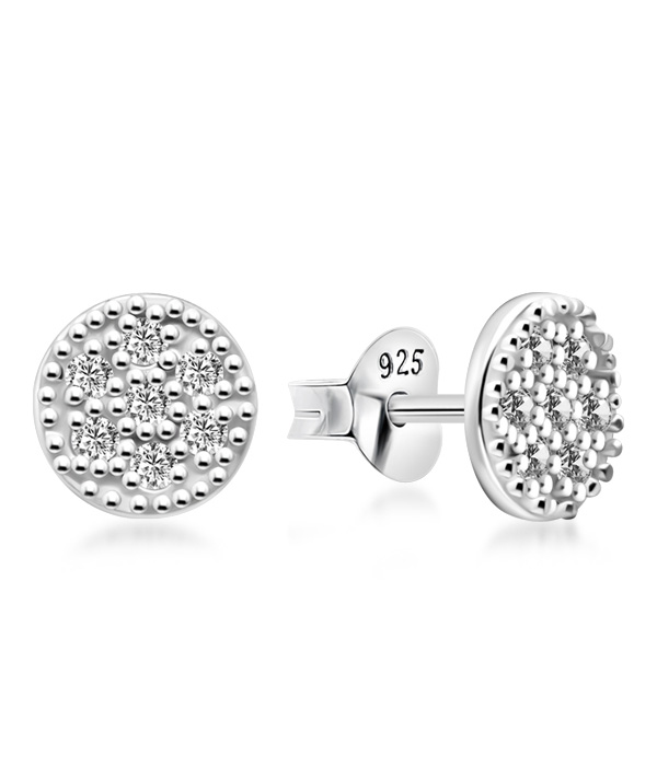 925 Sterling silver stud with cubic zircon.