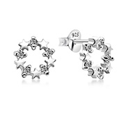 925 Sterling silver stud with cubic zircon.