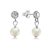 925 Sterling silver stud with cubic zircon.
