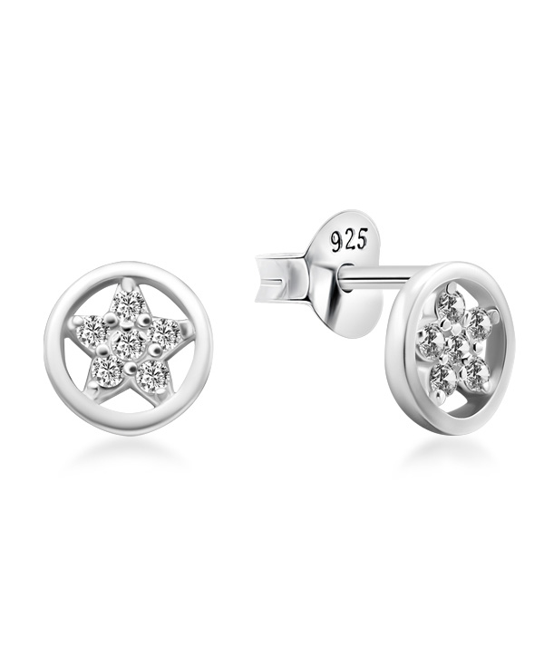 925 Sterling silver stud with cubic zircon.