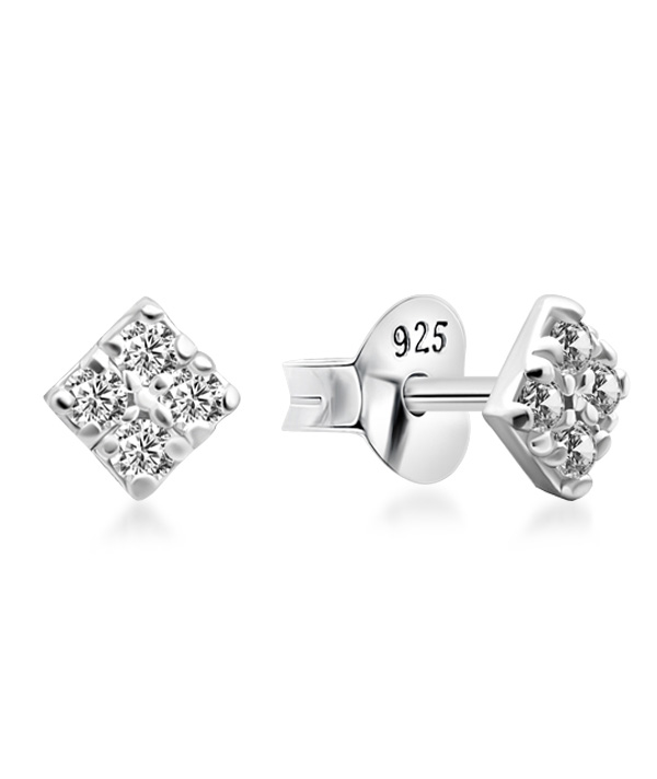 925 Sterling silver stud with cubic zircon.