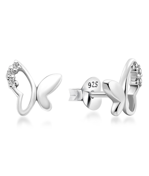925 Sterling silver stud with cubic zircon.