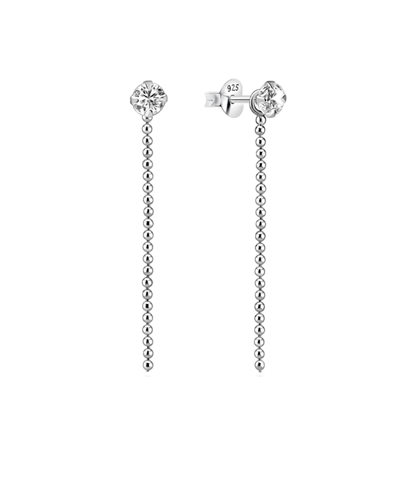 925 Sterling silver stud with cubic zircon.