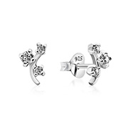 925 Sterling silver stud with cubic zircon.