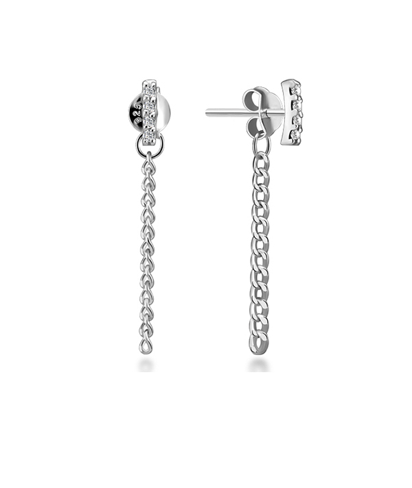 925 Sterling silver stud with cubic zircon.