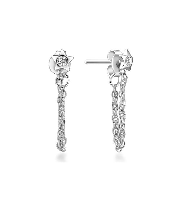 925 Sterling silver stud with cubic zircon.