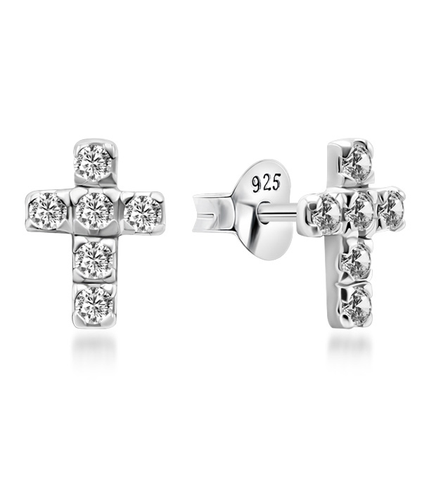 925 Sterling silver stud with cubic zircon.