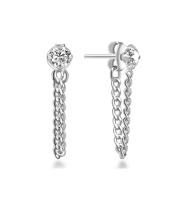 925 Sterling silver stud with cubic zircon.