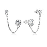 925 Sterling silver stud with cubic zircon.