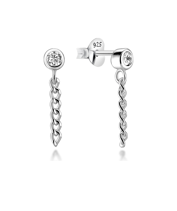 925 Sterling silver stud with cubic zircon.