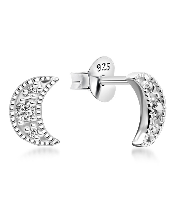 925 Sterling silver stud with cubic zircon.