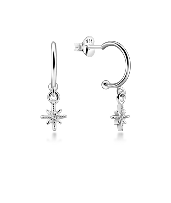 925 Sterling silver stud with cubic zircon.