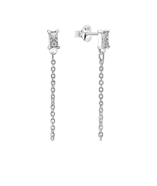 925 Sterling silver stud with cubic zircon.