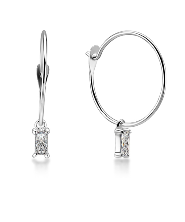 925 Sterling silver earring with cubic zircon.