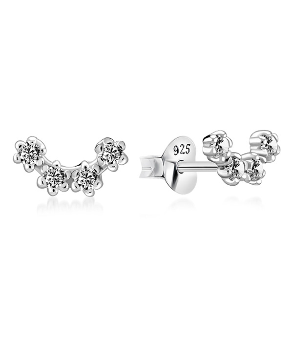 925 Sterling silver stud with cubic zircon.
