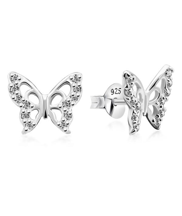 925 Sterling silver stud with cubic zircon.