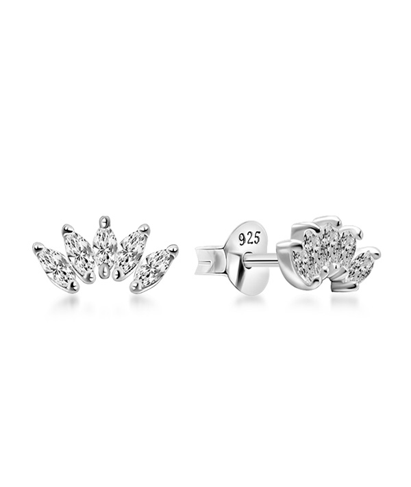 925 Sterling silver stud with cubic zircon.