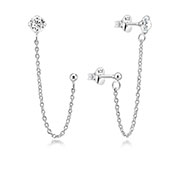 925 Sterling silver stud with cubic zircon.
