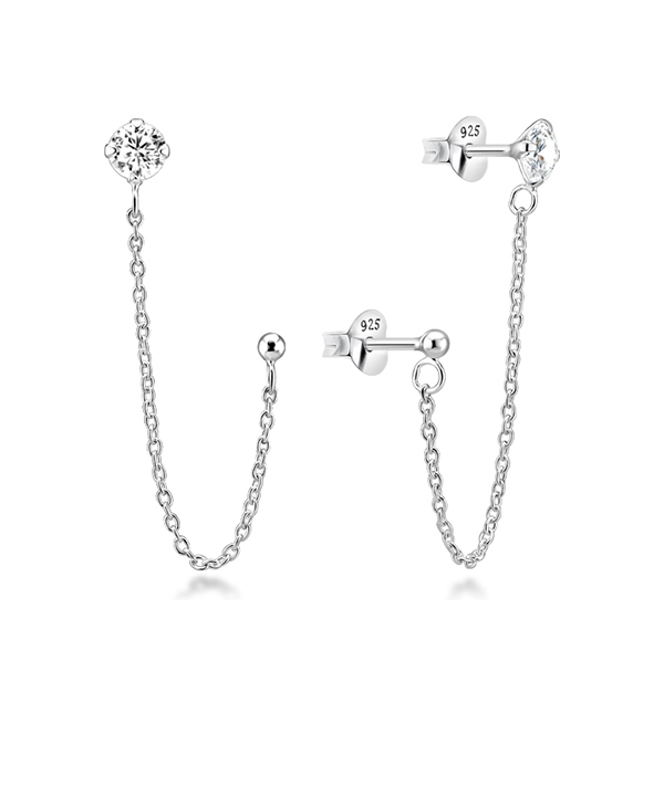 925 Sterling silver stud with cubic zircon.