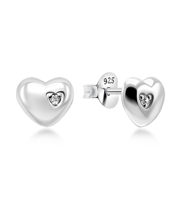925 Sterling silver stud with cubic zircon.