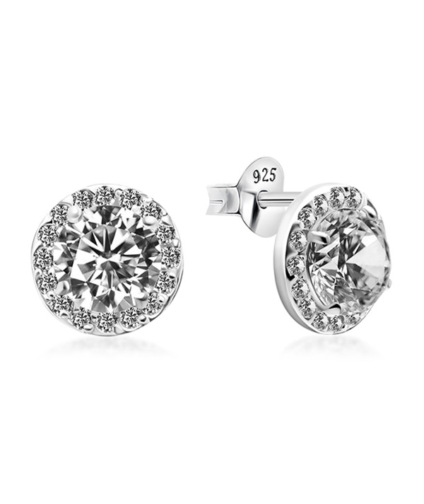 925 Sterling silver stud with cubic zircon.
