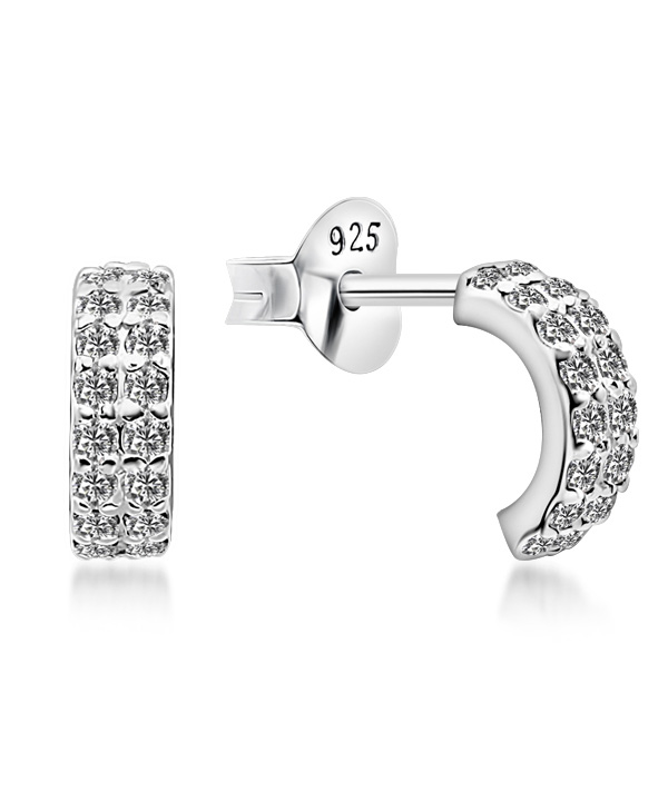 925 Sterling silver stud with cubic zircon.