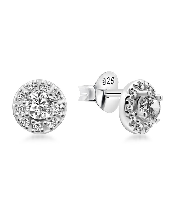 925 Sterling silver stud with cubic zircon.