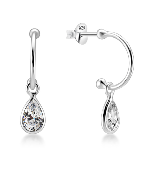925 Sterling silver earring with cubic zircon.