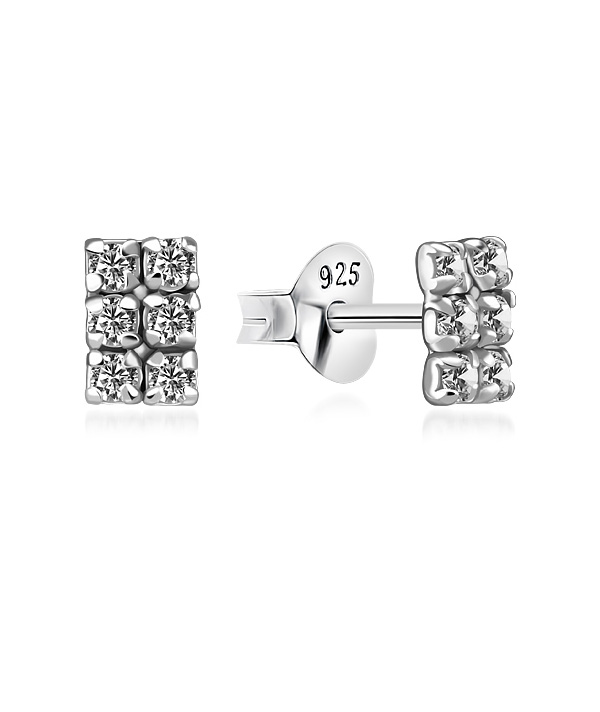 925 Sterling silver stud with cubic zircon.
