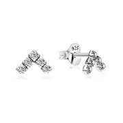 925 Sterling silver stud with cubic zircon.